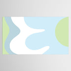 Happy Flower 60s Retro Vibe Light Blue Light Green White Tablecloth Gallery Image 2