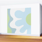 Happy Flower 60s Retro Vibe Light Blue Light Green White Wall Mural Gallery Image 2