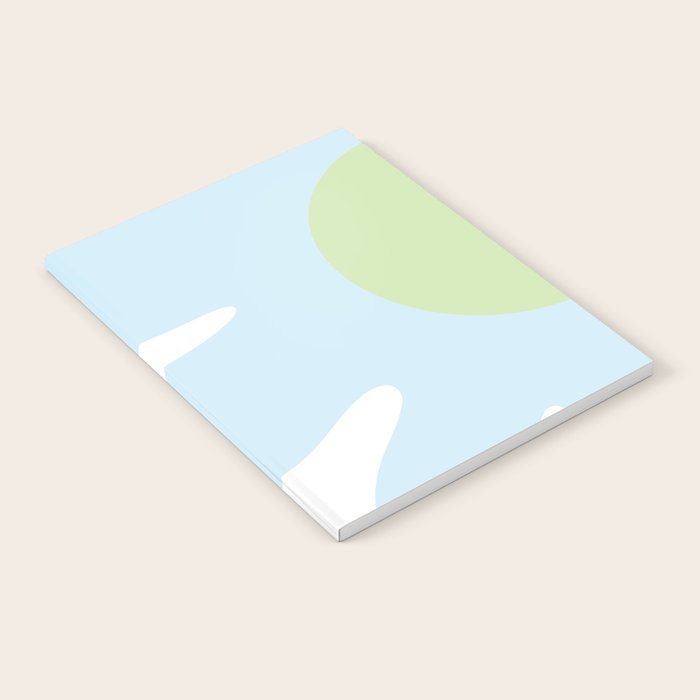 Happy Flower 60s Retro Vibe Light Blue Light Green White Notebook Gallery Image 2