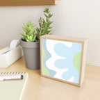 Happy Flower 60s Retro Vibe Light Blue Light Green White Mini Art Print Gallery Image 2