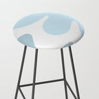 Happy Flower 60s Retro Vibe Light Blue Light Green White Stool Gallery Image 2