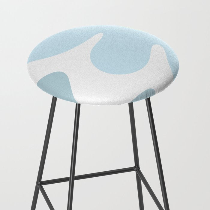 Happy Flower 60s Retro Vibe Light Blue Light Green White Stool Gallery Image 2