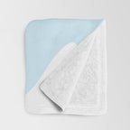 Happy Flower 60s Retro Vibe Light Blue Light Green White Throw Blanket Gallery Image 3