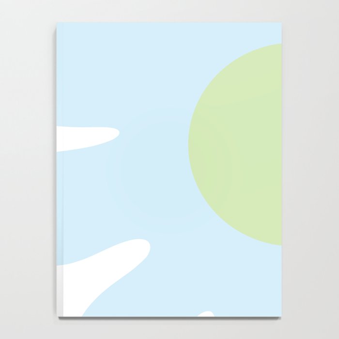 Happy Flower 60s Retro Vibe Light Blue Light Green White Notebook Gallery Image 4