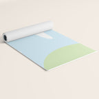 Happy Flower 60s Retro Vibe Light Blue Light Green White Yoga Mat Gallery Image 2