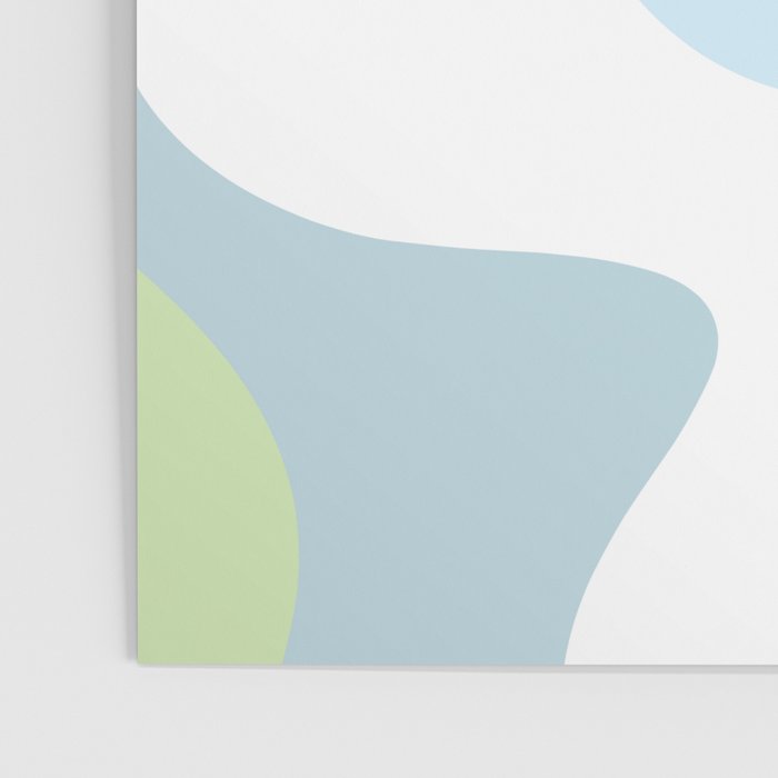 Happy Flower 60s Retro Vibe Light Blue Light Green White Poster Gallery Image 3