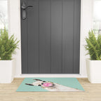 Bubble Gum Sneaky Llama in Green Welcome Mat Gallery Image 3