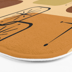 Mid Century Modern Sputnik Cards Ochre Brown Bath Mat Gallery Image 3