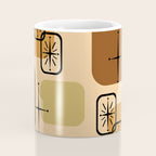 Mid Century Modern Sputnik Cards Ochre Brown Coffee Mug Gallery Image 4
