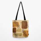 Mid Century Modern Sputnik Cards Ochre Brown Tote Bag Gallery Image 2