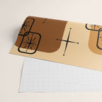 Mid Century Modern Sputnik Cards Ochre Brown Wrapping Paper Gallery Image 2