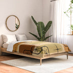 Mid Century Modern Sputnik Cards Ochre Brown Comforter Gallery Image 2