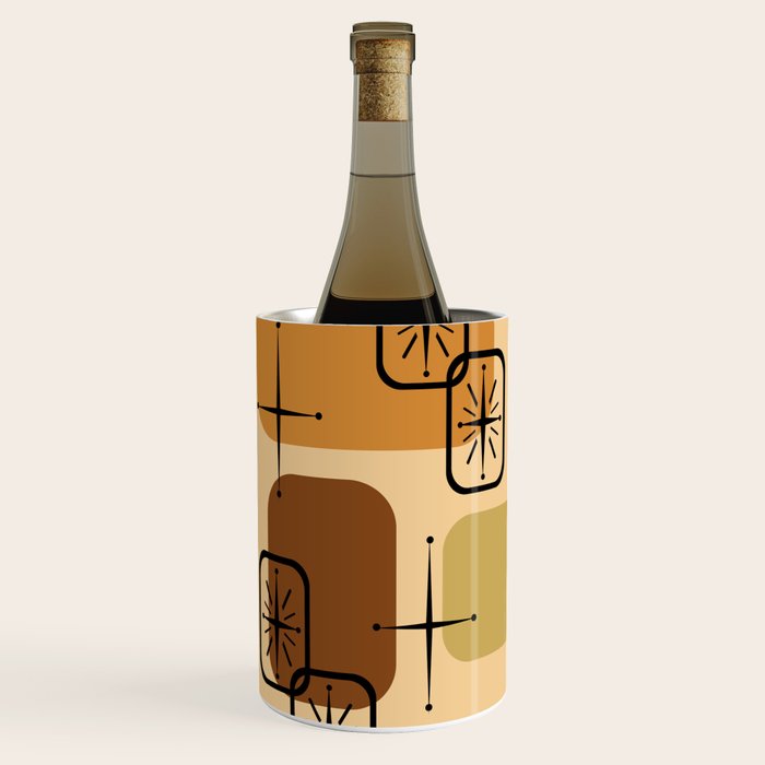 Mid Century Modern Sputnik Cards Ochre Brown Wine Chiller Gallery Image 2