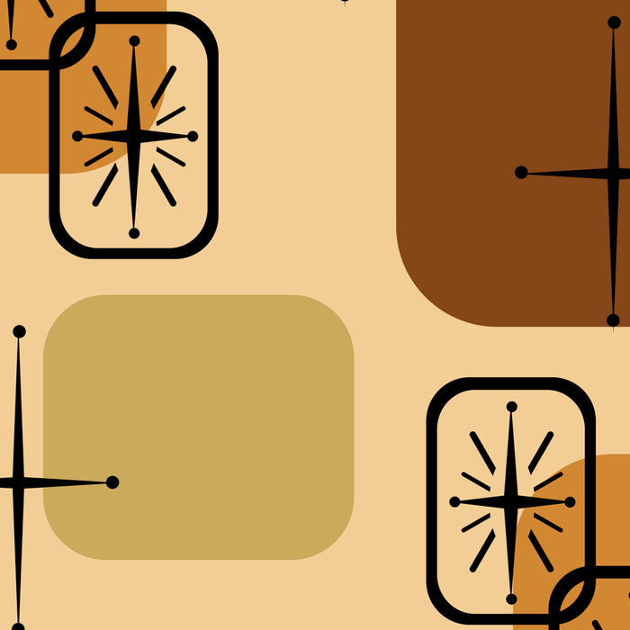Mid Century Modern Sputnik Cards Ochre Brown Coffee Mug Gallery Image 2