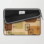Mid Century Modern Sputnik Cards Ochre Brown Laptop Sleeve Gallery Image 2