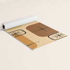 Mid Century Modern Sputnik Cards Ochre Brown Yoga Mat Gallery Image 2