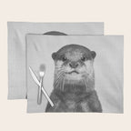 Otter - Black & White Placemat Gallery Image 1