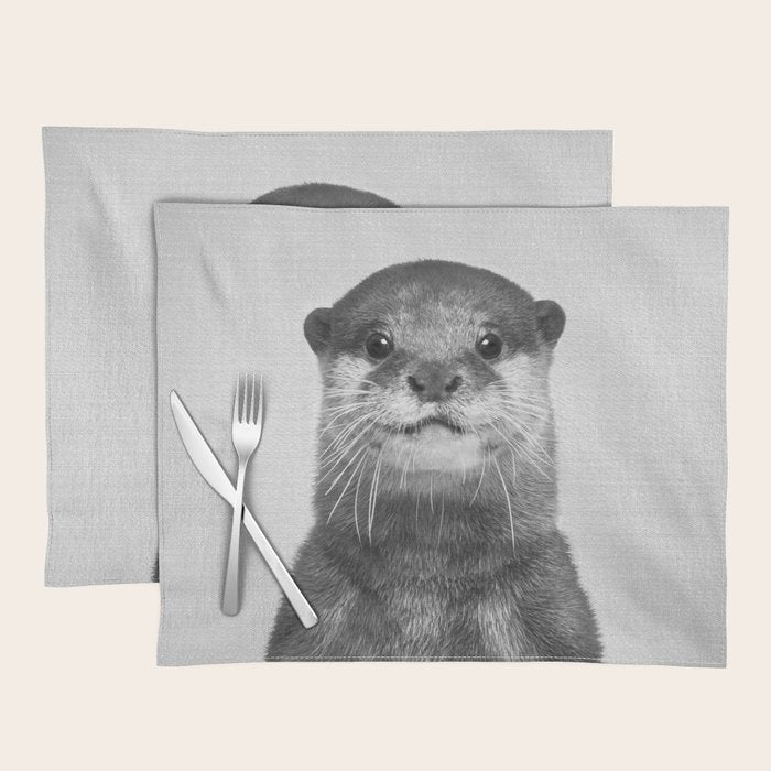 Otter - Black & White Placemat Gallery Image 1