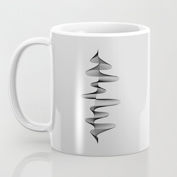 Abstract 80s Soundwave Art Music Audio black and white Musical design home wall bedroom decor Art Pr Coffee Mug Gallery Image 3