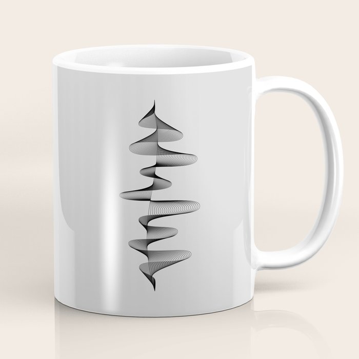 Abstract 80s Soundwave Art Music Audio black and white Musical design home wall bedroom decor Art Pr Coffee Mug Gallery Image 1