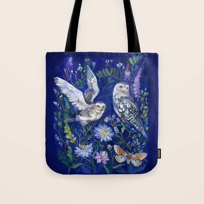 Flower Garden Owls Tote Bag Gallery Image 1