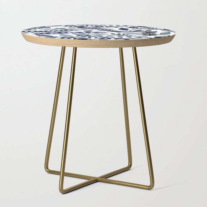 Watercolor branches - indigo Side Table Gallery Image 1