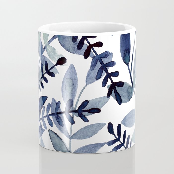 Watercolor branches - indigo Coffee Mug Gallery Image 4
