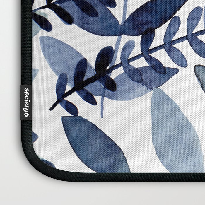 Watercolor branches - indigo Laptop Sleeve Gallery Image 3