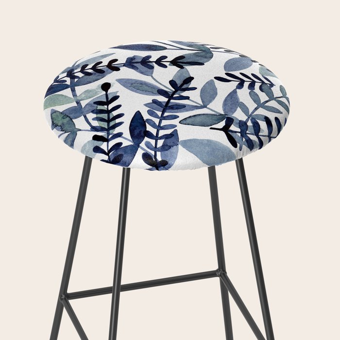 Watercolor branches - indigo Stool Gallery Image 2