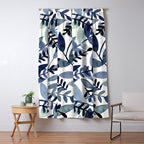 Watercolor branches - indigo Window Curtain Gallery Image 5