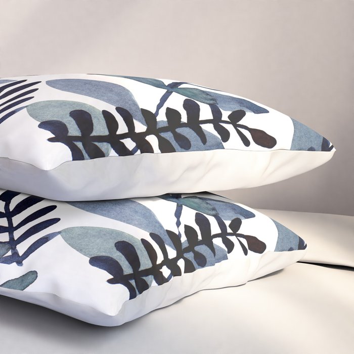 Watercolor branches - indigo Pillow Sham Gallery Image 3