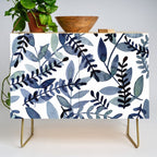 Watercolor branches - indigo Credenza Gallery Image 1