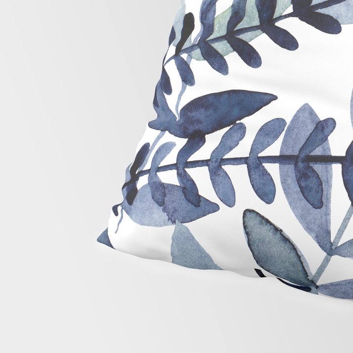 Watercolor branches - indigo Pillow Sham Gallery Image 4