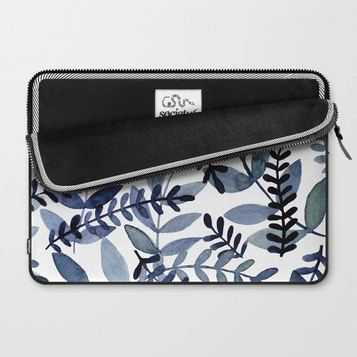 Watercolor branches - indigo Laptop Sleeve Gallery Image 2