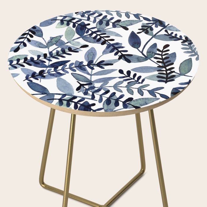 Watercolor branches - indigo Side Table Gallery Image 2