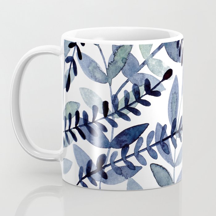 Watercolor branches - indigo Coffee Mug Gallery Image 3