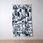 Watercolor branches - indigo Window Curtain Gallery Image 3