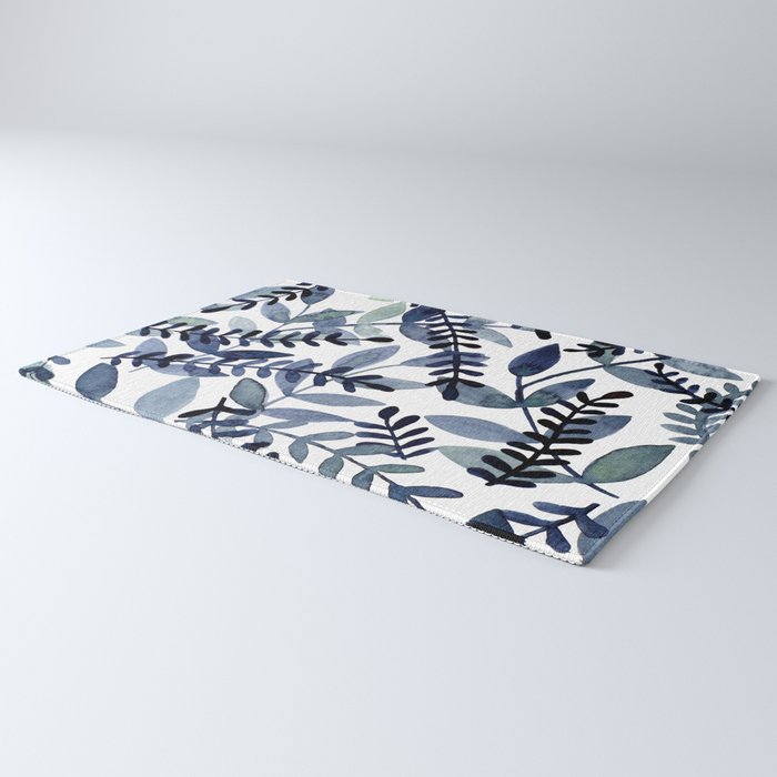Watercolor branches - indigo Rug Gallery Image 3