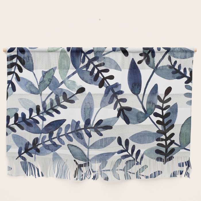 Watercolor branches - indigo Wall Hanging Gallery Image 1