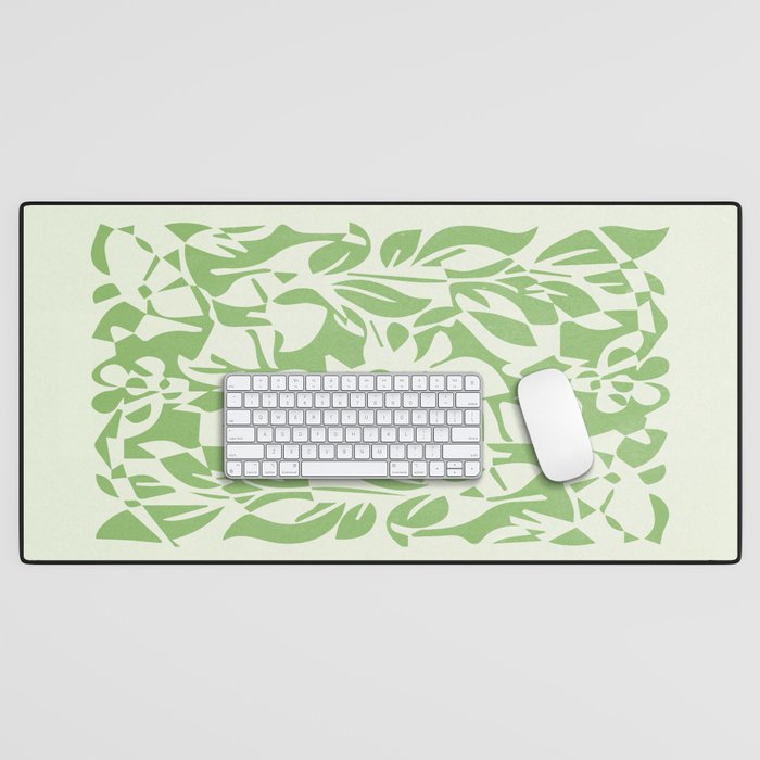Floral Pattern: Forest Green Edition Desk Mat Gallery Image 1