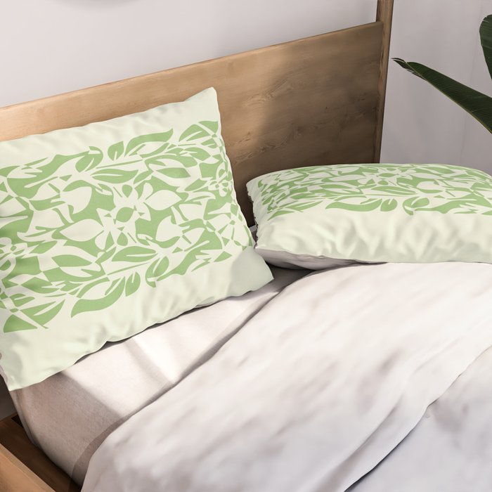Floral Pattern: Forest Green Edition Pillow Sham Gallery Image 2