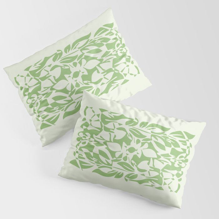 Floral Pattern: Forest Green Edition Pillow Sham Gallery Image 3