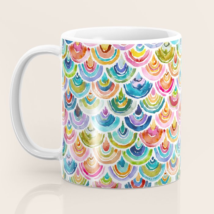STRANGEBOW Rainbow Bold Colorful Scallop Coffee Mug Gallery Image 3