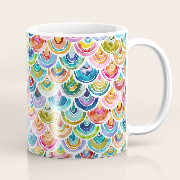 STRANGEBOW Rainbow Bold Colorful Scallop Coffee Mug Gallery Image 1
