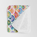 STRANGEBOW Rainbow Bold Colorful Scallop Throw Blanket Gallery Image 3