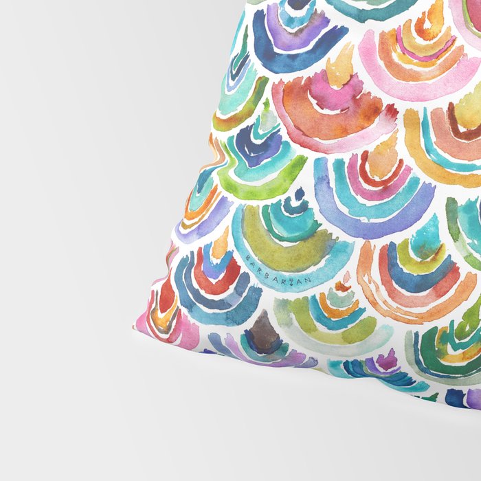 STRANGEBOW Rainbow Bold Colorful Scallop Pillow Sham Gallery Image 4