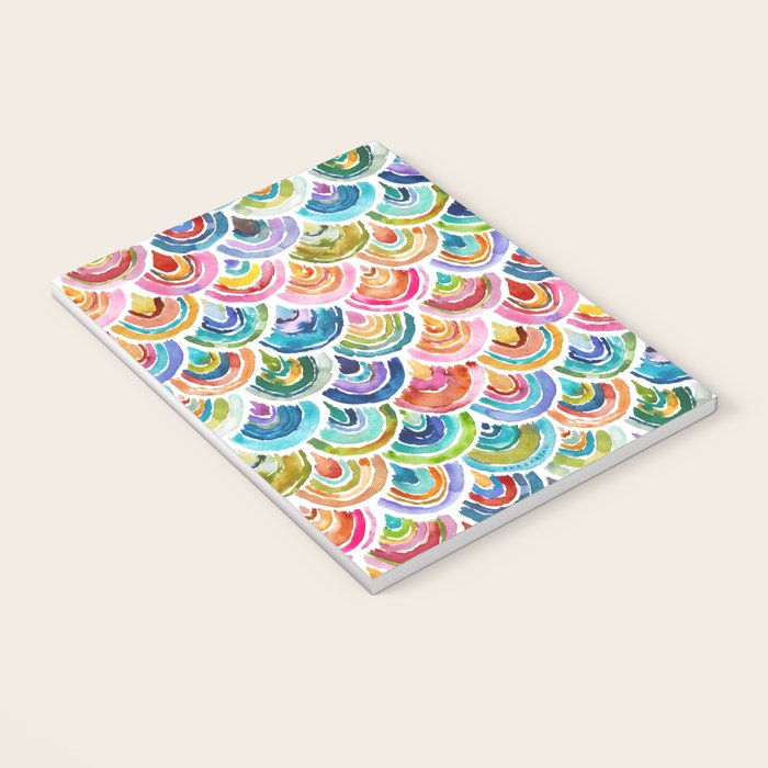 STRANGEBOW Rainbow Bold Colorful Scallop Notebook Gallery Image 3