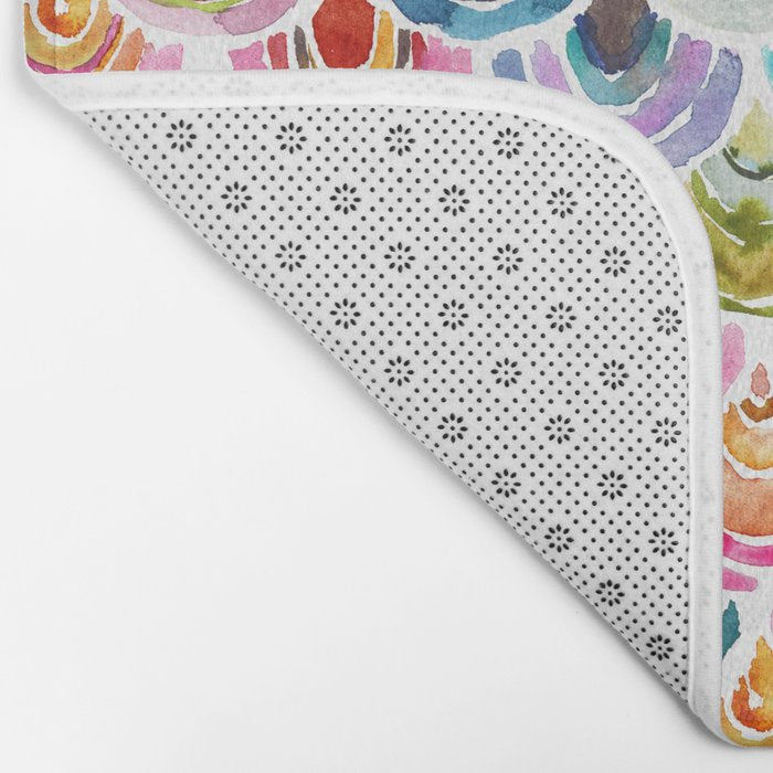 STRANGEBOW Rainbow Bold Colorful Scallop Bath Mat Gallery Image 2