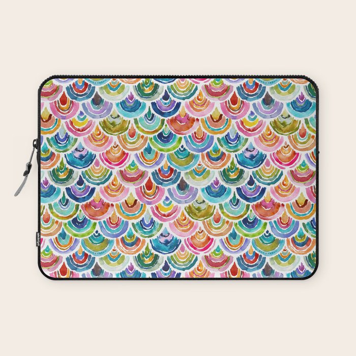STRANGEBOW Rainbow Bold Colorful Scallop Laptop Sleeve Gallery Image 1