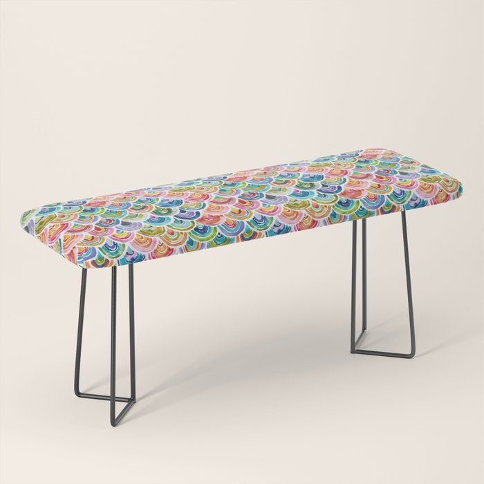 STRANGEBOW Rainbow Bold Colorful Scallop Bench Gallery Image 1